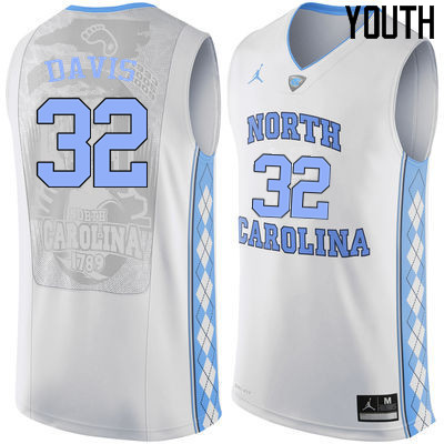 Youth North Carolina Tar Heels #32 Ed Davis College Basketball Jerseys Sale-White - Click Image to Close